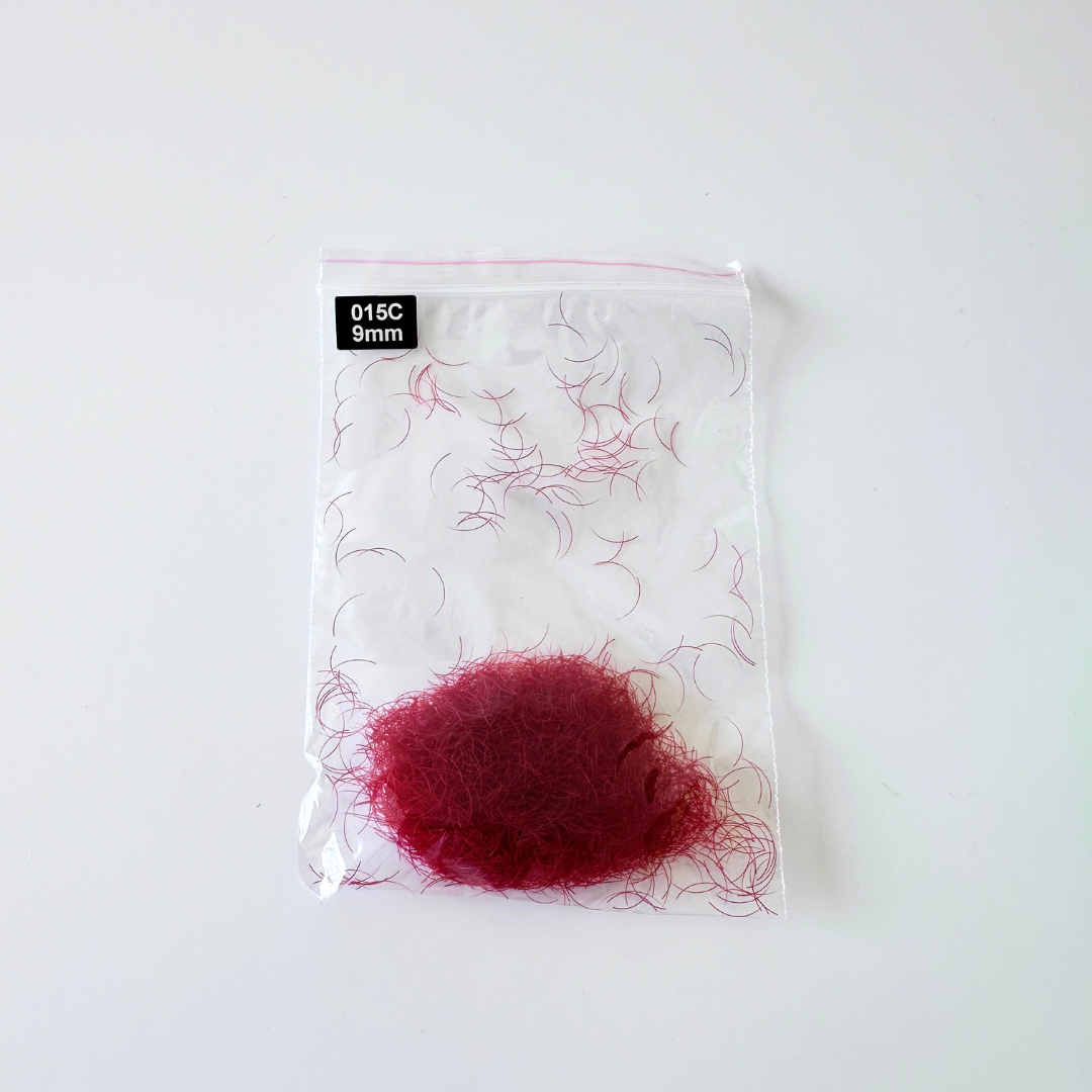 Red Single Loose Lash Extensions .15 C