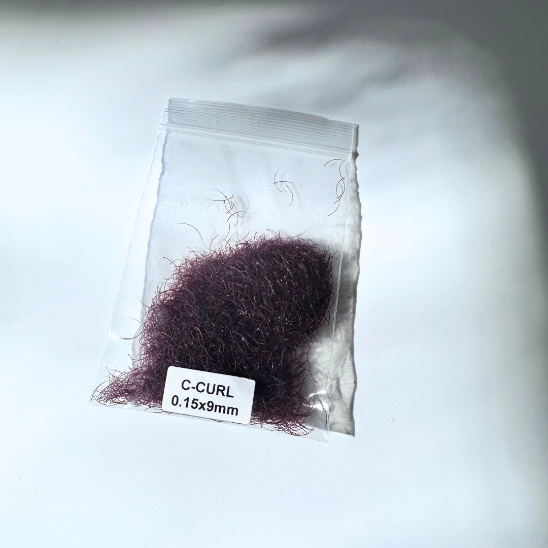 Merlot/Wine colored Single Loose Lash Extensions .15 C