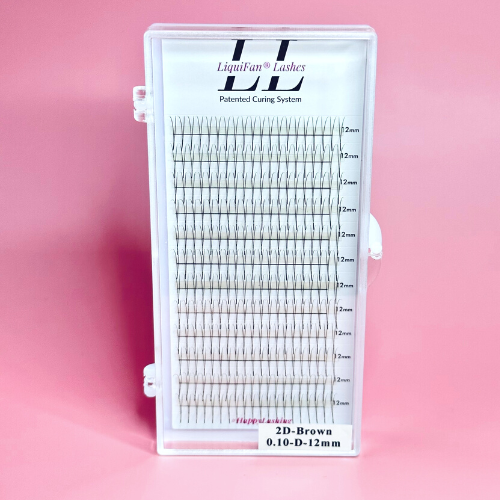 Pre-made Volume Lashes 2D D Curl .10 Brown Lashes