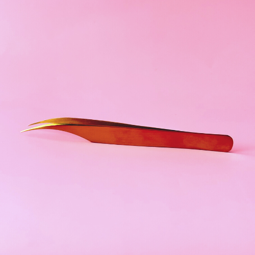 Gold Lashing Curved Tweezer